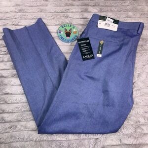 Lauren Ralph Lauren Men's 40x30 Blue Performance‎ Ultraflex Viscose Blend Pants
